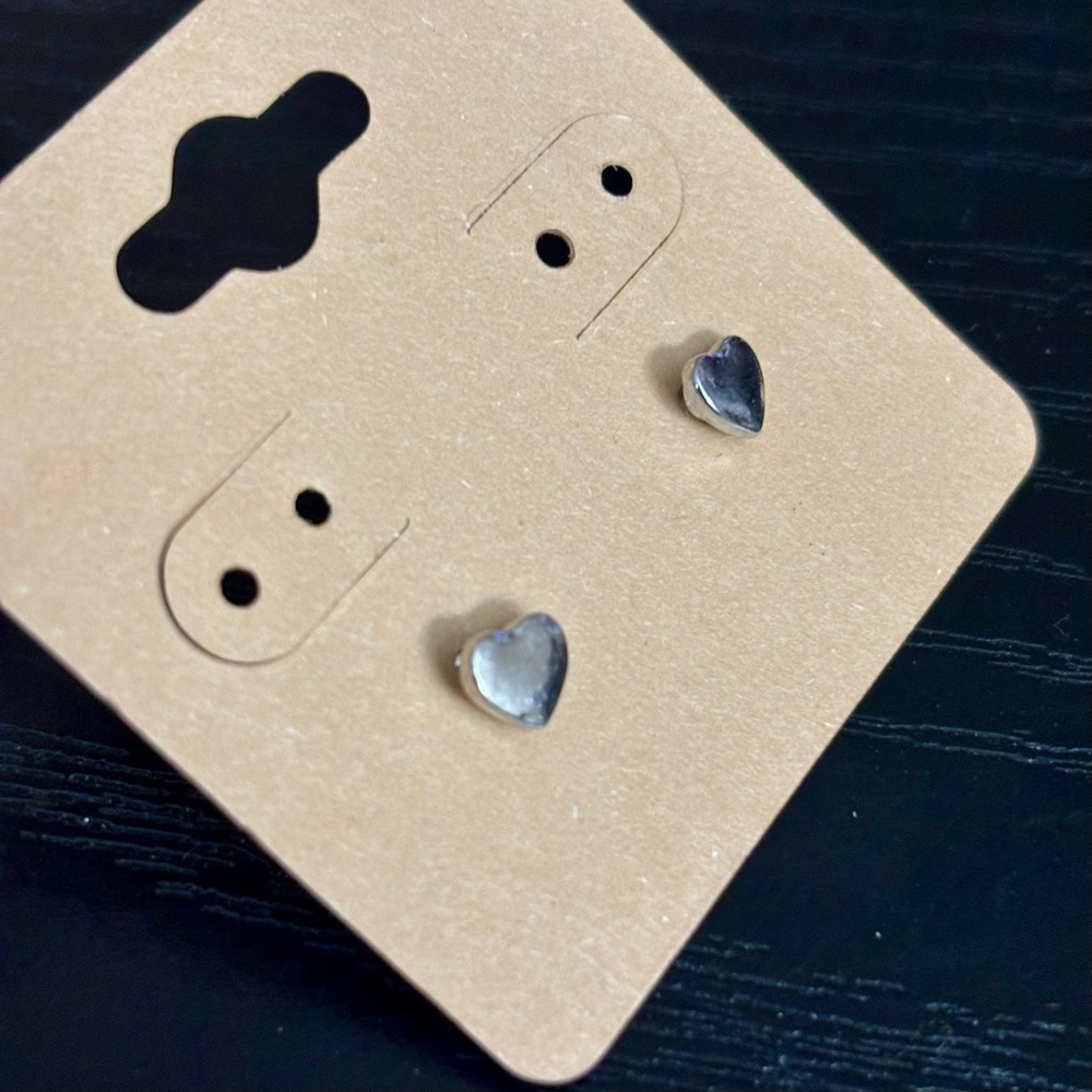 Maurices Silver Heart Earrings